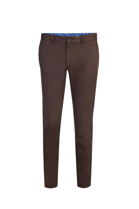 Koyu Kahve Relax Fit Rahat Kesim Likralı Kanvas / Chino Pantolon