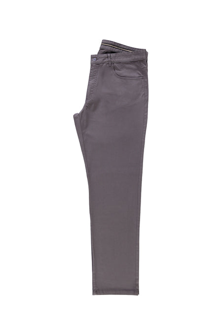 Füme Gri Relaxed Fit Rahat Kesim Desenli Likralı Kanvas / Chino Pantolon