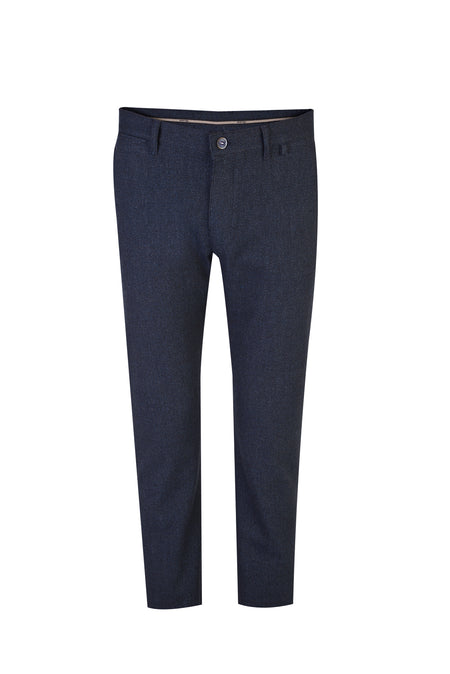Lacivert Relax Fit Rahat Kesim Desenli Likralı Kanvas / Chino Pantolon