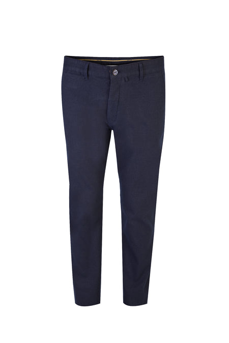 Lacivert Slim Fit Dar Kesim Kuşgözü Likralı Kanvas / Chino Pantolon