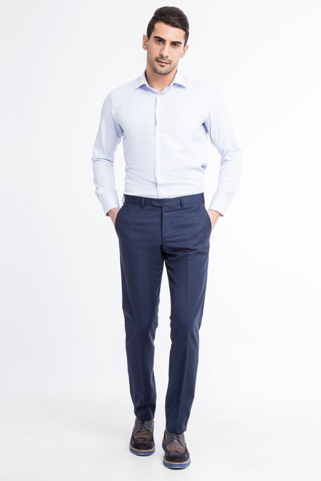 Mavi Regular Fit İtalyan Yün Flanel Kumaş Pantolon