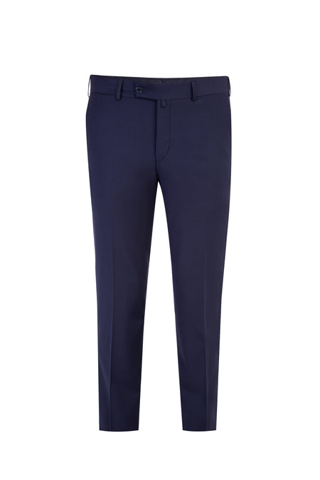 Lacivert Relaxed Fit Rahat Kesim Yünlü Klasik Kumaş Pantolon