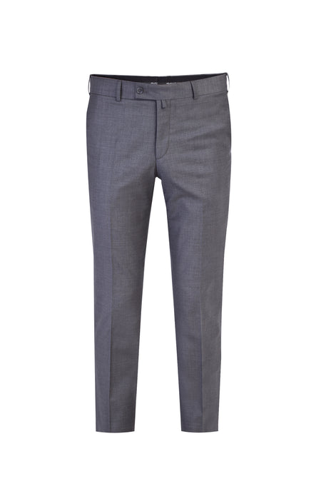 Orta Füme Slim Fit Dar Kesim Yünlü Klasik Kumaş Pantolon
