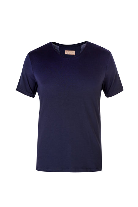 Lacivert V Yaka Regular Fit T-shirt