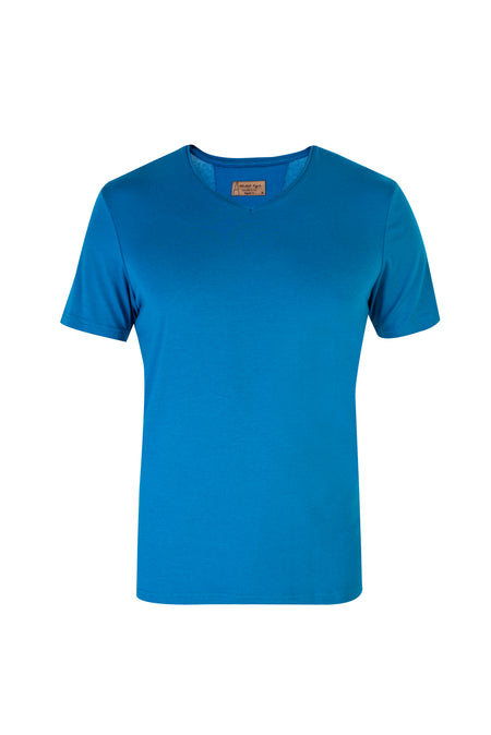 Petrol V Yaka Regular Fit T-shirt