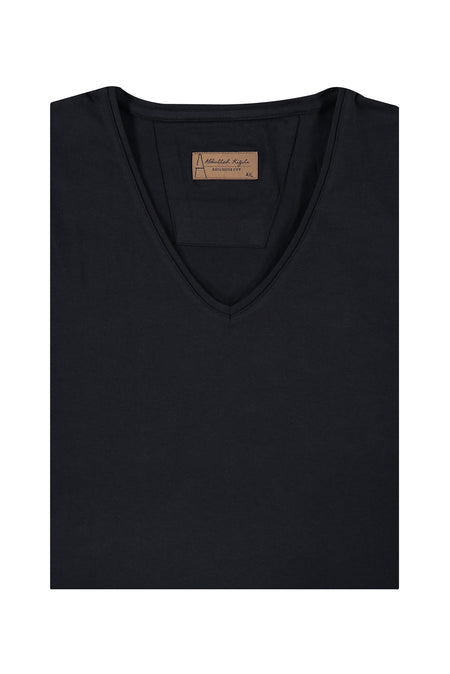 Lacivert Büyük Beden V Yaka Regular Fit T-shirt