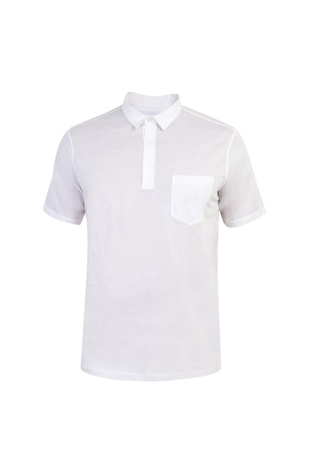 Beyaz Polo Yaka Süprem Regular Fit Pamuk T-shirt