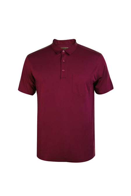 Bordo Polo Yaka Süprem Regular Fit Pamuk T-shirt