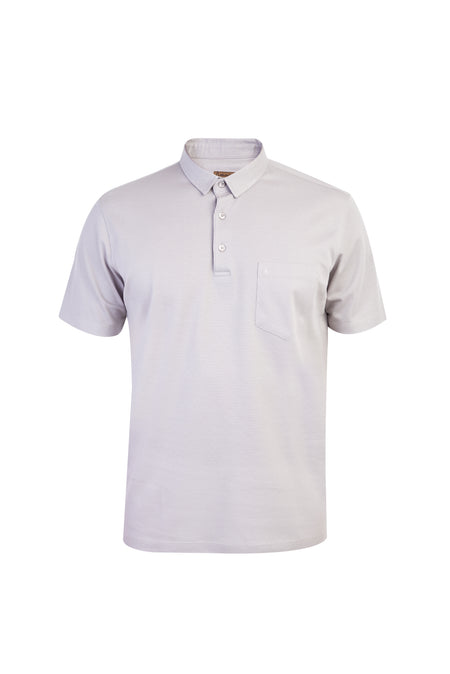 Açık Gri Polo Yaka Regular Fit Pamuk T-shirt