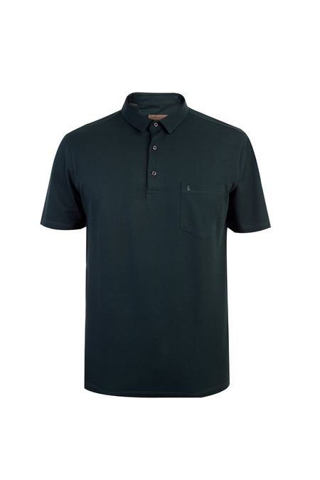 Koyu Yesil Polo Yaka Regular Fit Pamuk T-shirt
