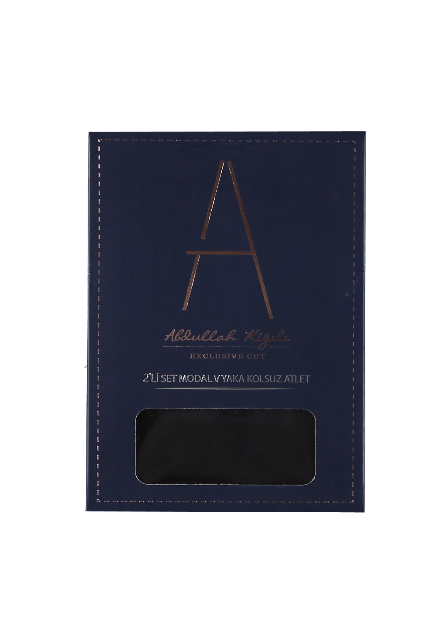 Siyah 2'li V Yaka Pamuklu Atlet Seti