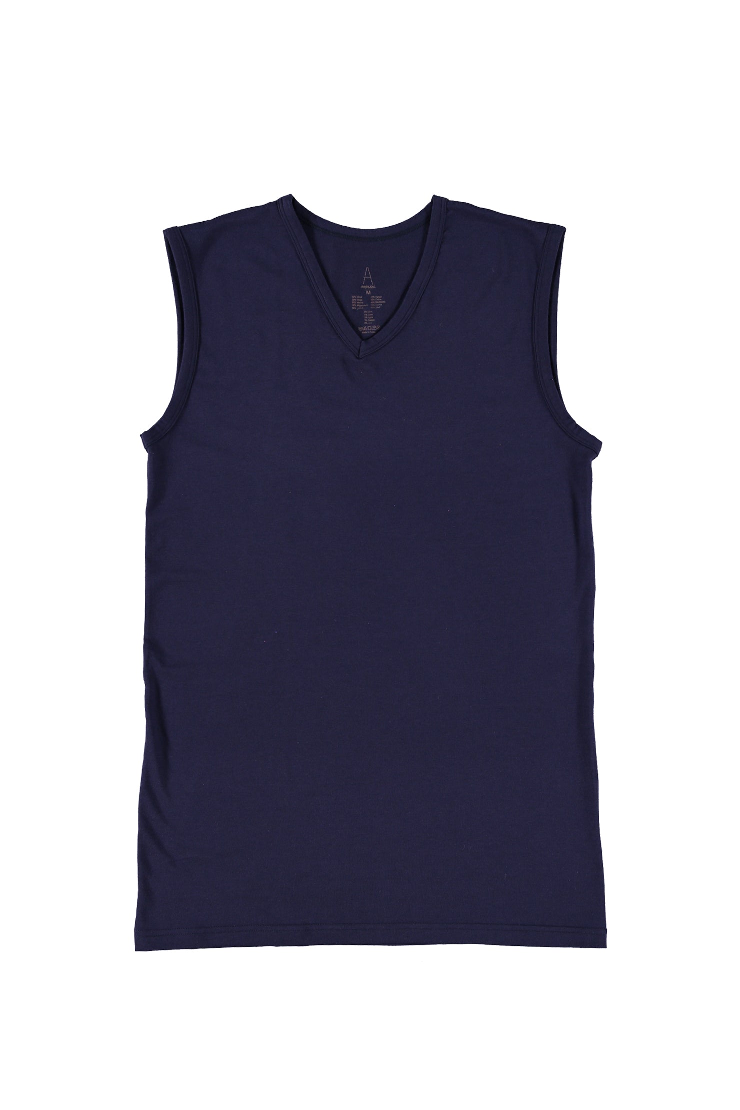 Lacivert 2'li V Yaka Pamuklu Atlet Seti