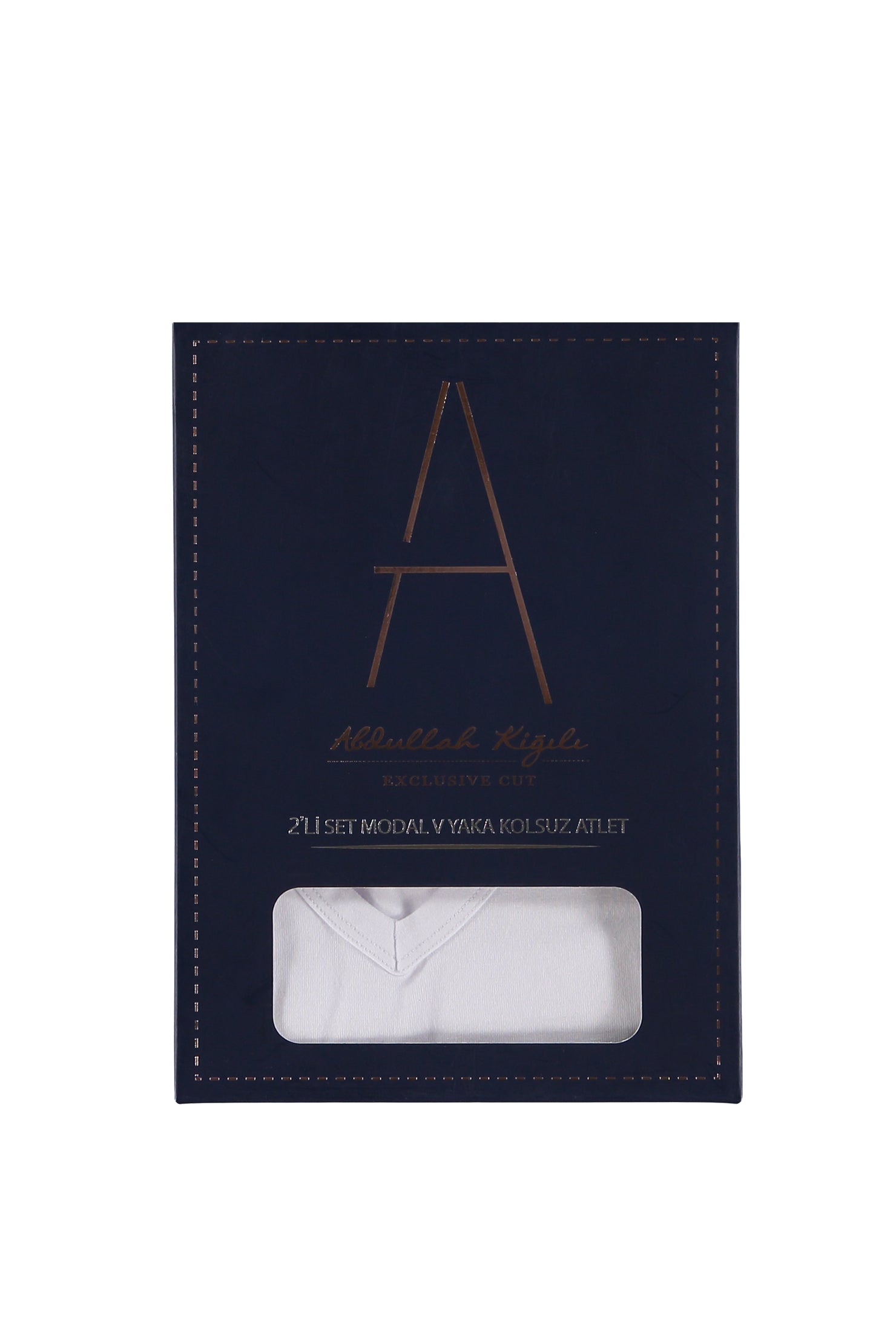 Beyaz 2'li V Yaka Pamuklu Atlet Seti