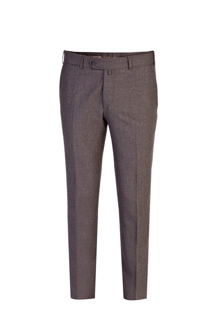 Kahve Relax Fit Rahat Kesim İtalyan Kaşmirli Flanel Kumaş Pantolon