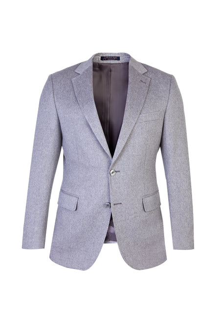 Açık Gri Regular Fit İtalyan Kaşmir Ceket