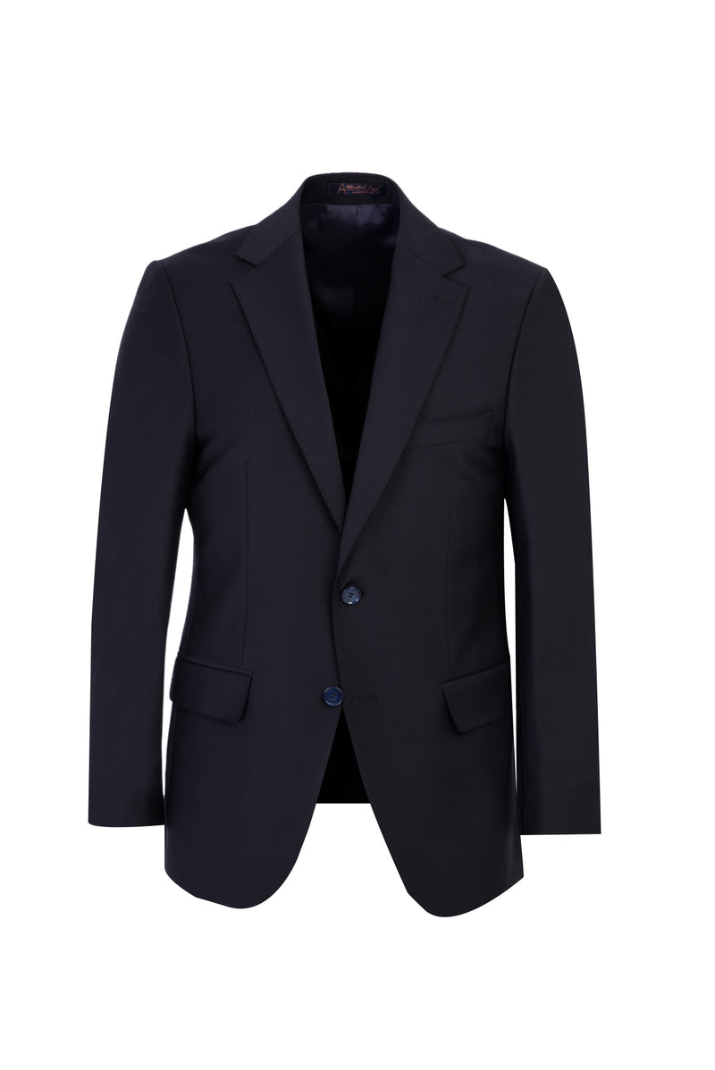 Siyah Lacivert Relaxed Fit Rahat Kesim Yünlü Klasik Takım Elbise