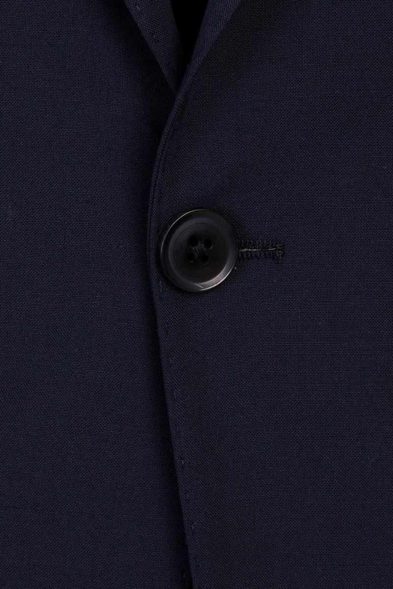 Siyah Lacivert Slim Fit Dar Kesim Yünlü Klasik Takım Elbise