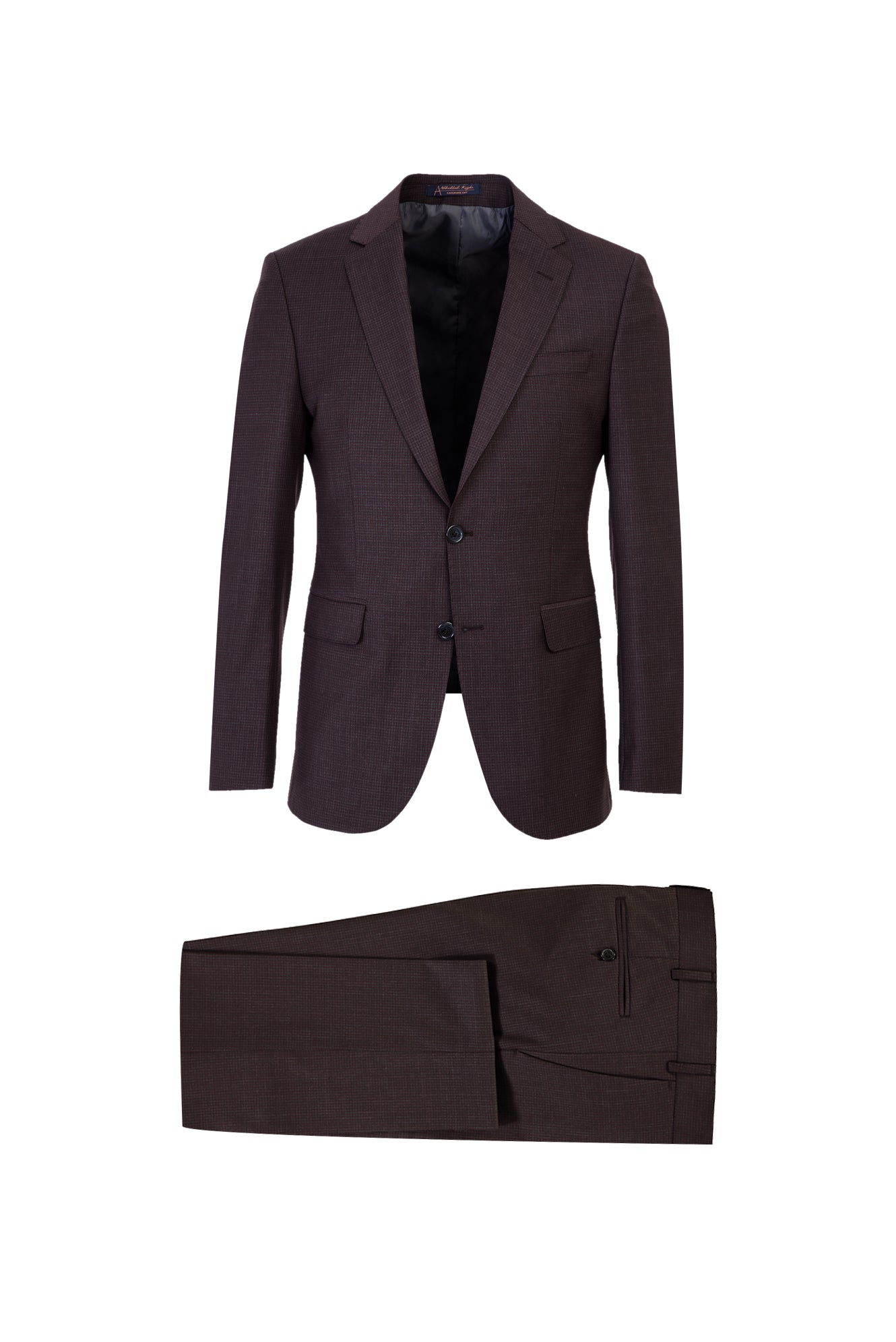 Şarap Bordo Slim Fit Dar Kesim Yünlü Klasik Kuşgözü Takım Elbise