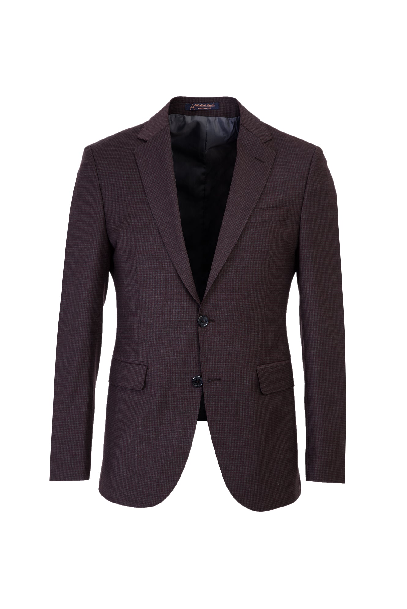 Şarap Bordo Slim Fit Dar Kesim Yünlü Klasik Kuşgözü Takım Elbise