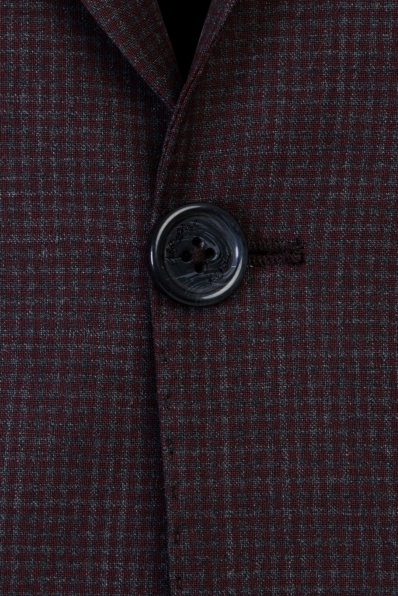 Şarap Bordo Slim Fit Dar Kesim Yünlü Klasik Kuşgözü Takım Elbise