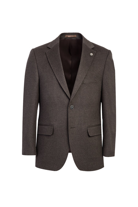 Orta Haki Relaxed Fit Rahat Kesim Kaşmirli Klasik Ceket