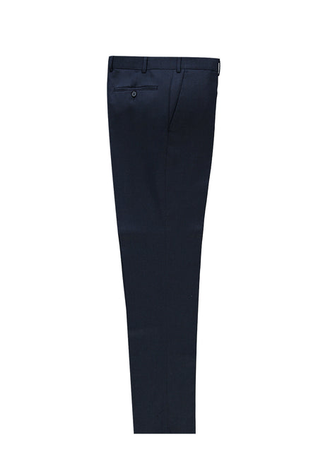 Koyu Mavi Regular Fit Kaşmirli Flanel Kumaş Pantolon