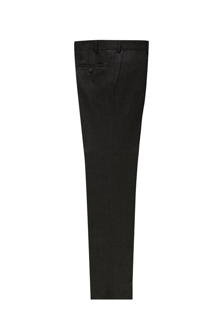Koyu Kahve Slim Fit Dar Kesim Kaşmirli Flanel Kumaş Pantolon