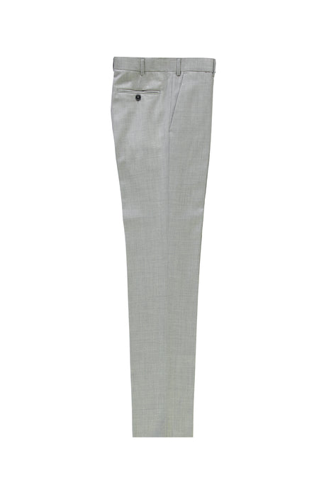 Açık Gri Slim Fit Dar Kesim Yünlü Flanel Klasik Kumaş Pantolon