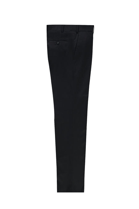 Orta Lacivert Regular Fit Kaşmirli Flanel Kumaş Pantolon