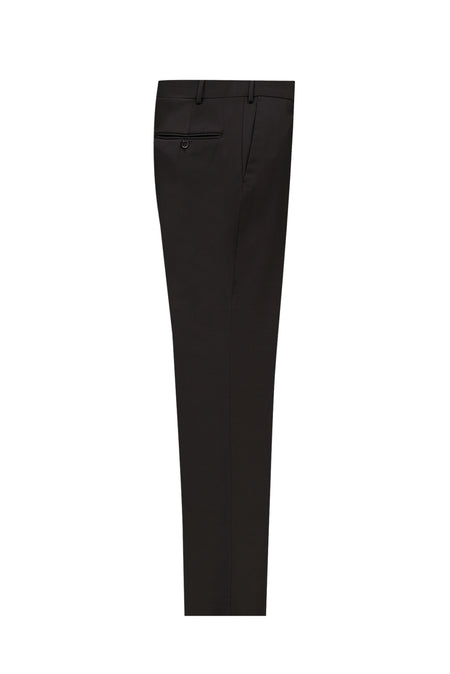 Koyu Kahve Relaxed Fit Rahat Kesim Yünlü Klasik Kumaş Pantolon