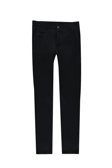 Siyah Relaxed Fit Rahat Kesim Likralı Kanvas / Chino Pantolon