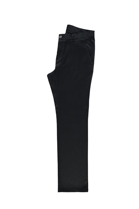 Siyah Relax Fit Rahat Kesim Likralı Kanvas / Chino Pantolon