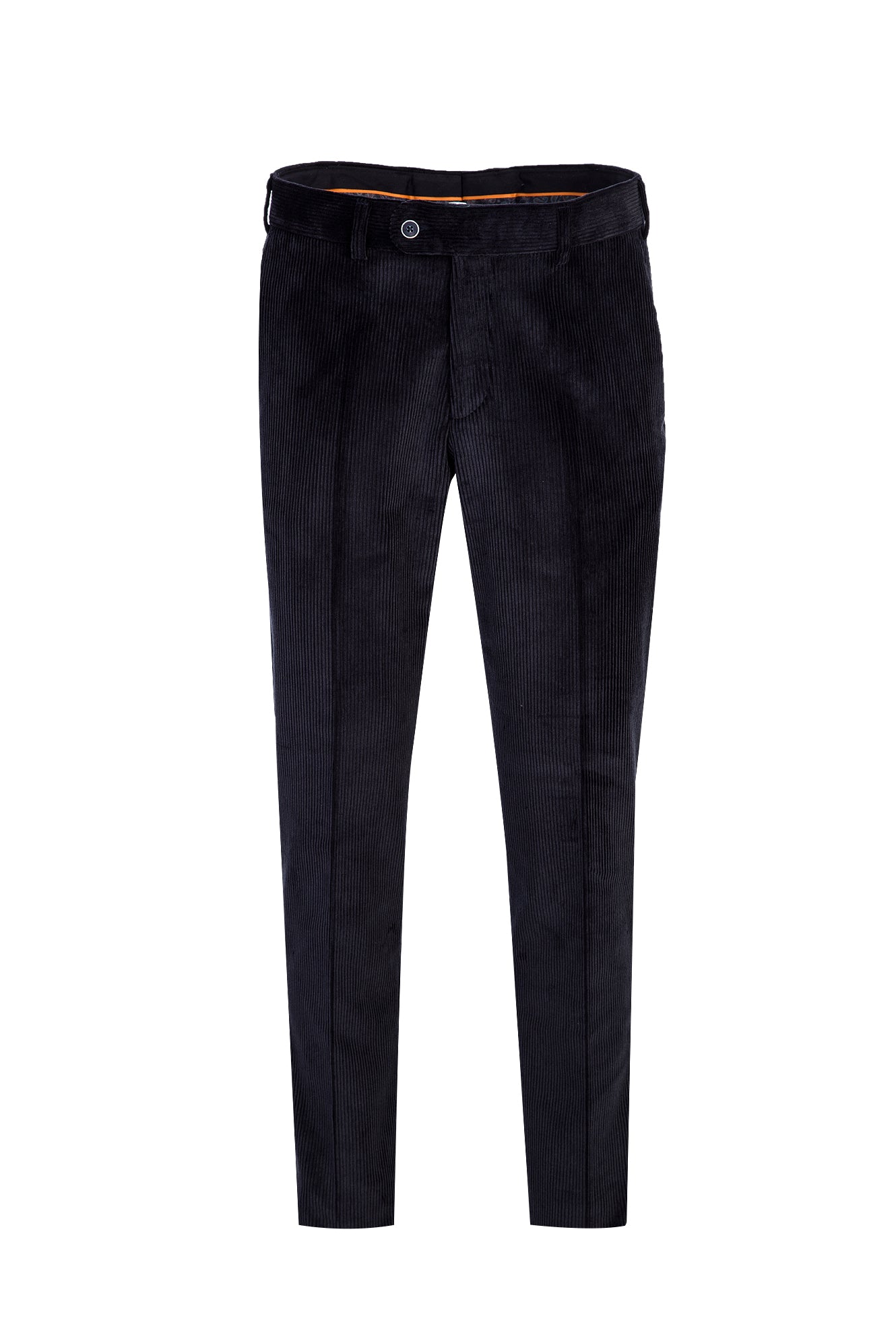 Koyu Lacivert Regular Fit Likralı Kadife Pantolon