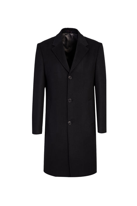 Açık Siyah Yünlü Palto