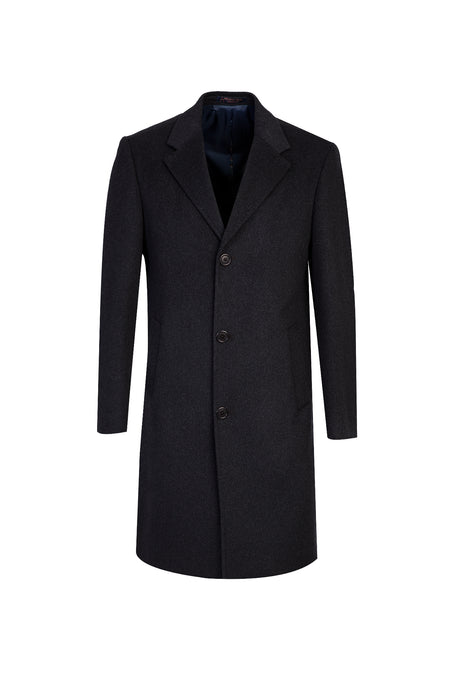 Açık Antrasit Yünlü Palto