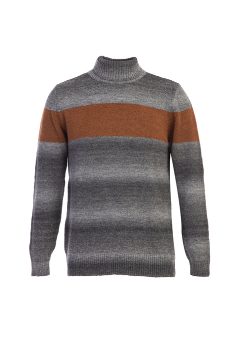 Orta Antrasit Balıkçı Yaka Slim Fit Dar Kesim Triko Kazak