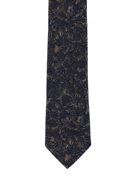 Orta Bej İtalyan Desenli Kravat