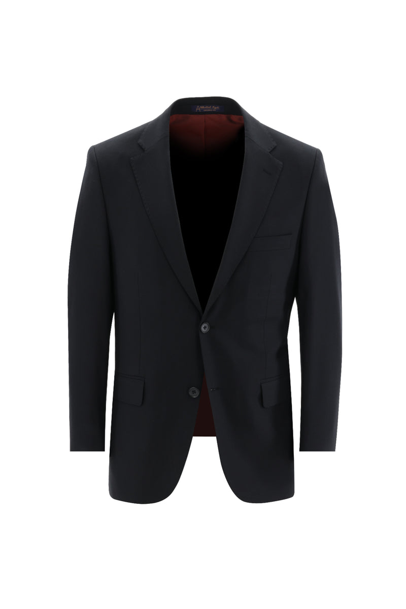 Siyah Lacivert Relaxed Fit Rahat Kesim Yünlü Klasik Takım Elbise