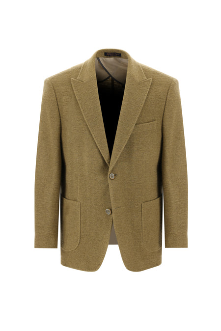 Camel Regular Fit Yünlü Örme Ceket