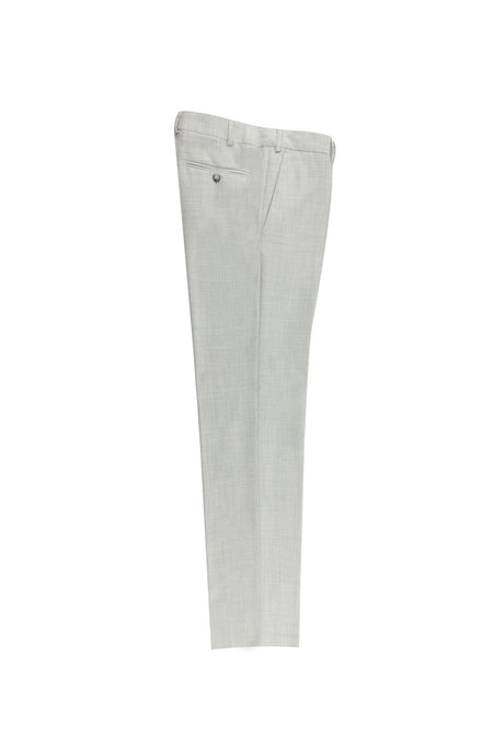Açık Gri Slim Fit Dar Kesim Kaşmirli Flanel Kumaş Pantolon