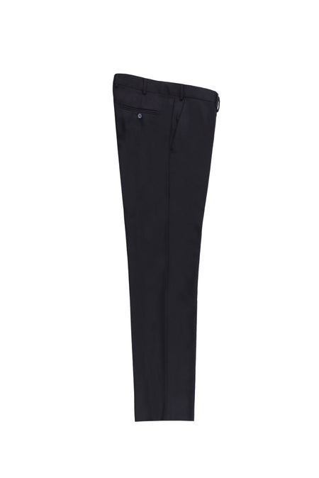 Orta Lacivert Slim Fit Dar Kesim Kaşmirli Kaşmirli Flanel Kumaş Pantolon