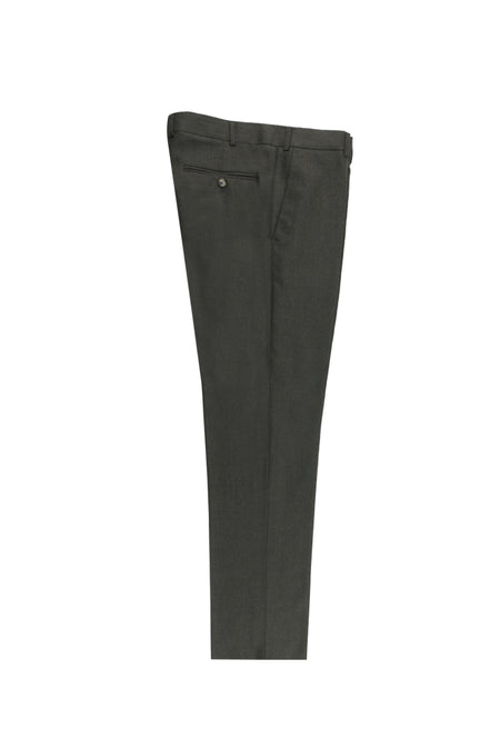 Orta Haki Regular Fit Kaşmirli Flanel Kumaş Pantolon