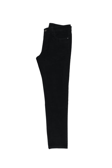 Siyah Regular Fit Likralı Kadife Pantolon