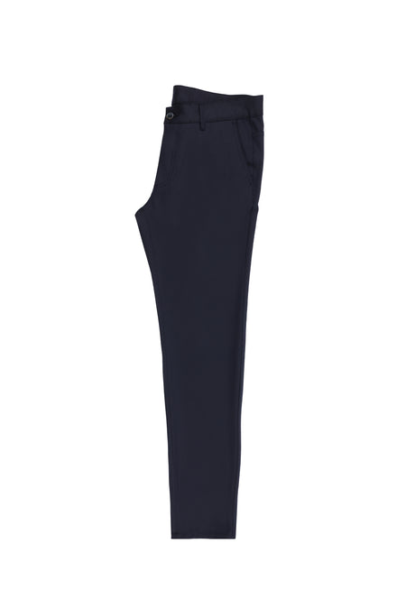 Koyu Lacivert Slim Fit Dar Kesim Likralı Kanvas / Chino Pantolon