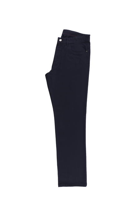 Orta Lacivert Relax Fit Rahat Kesim Likralı Kanvas / Chino Pantolon