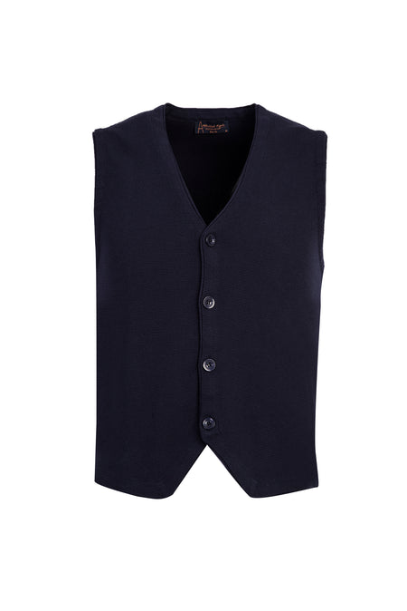 Orta Lacivert Slim Fit Dar Kesim Triko Yelek