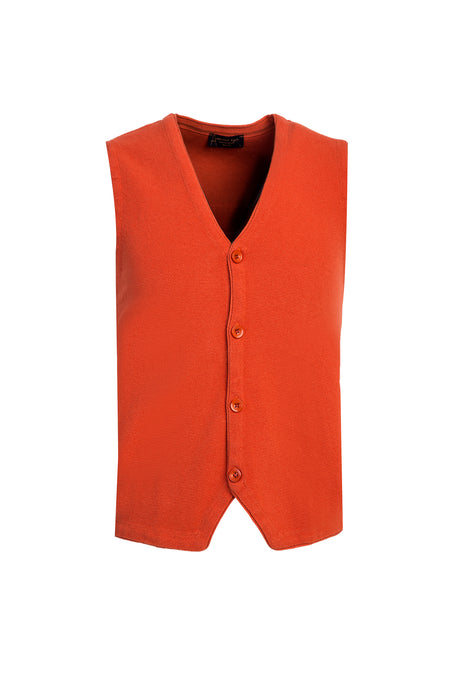 Kiremit Slim Fit Dar Kesim Triko Yelek