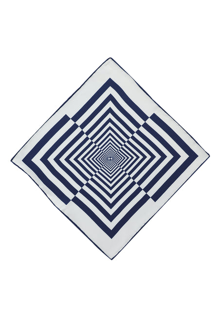 Orta Lacivert Desenli Mendil