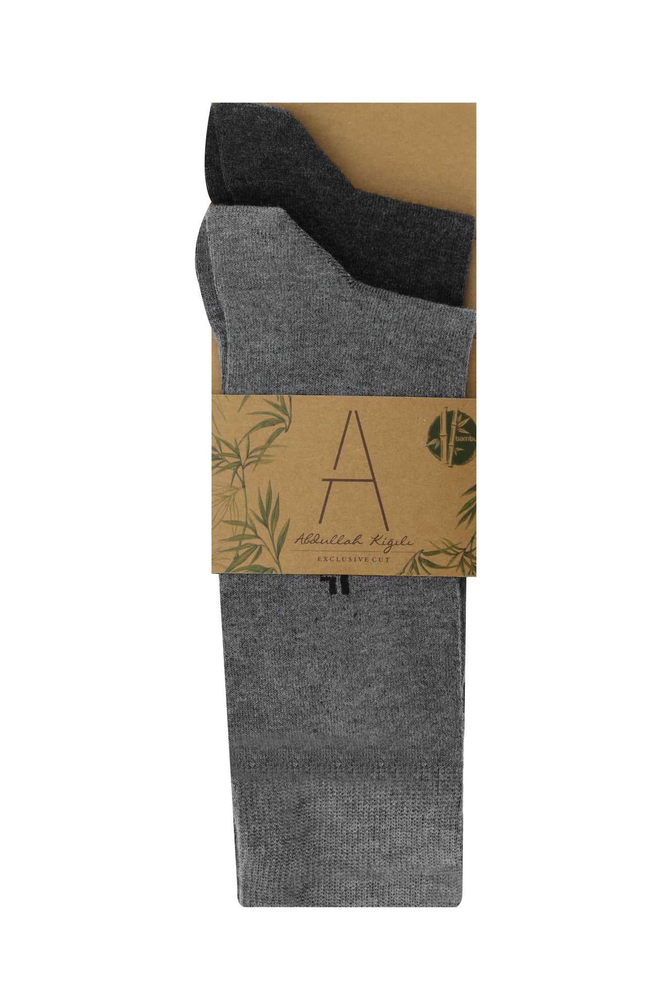 Açık Antrasit 2'li Desenli Bambu Çorap Seti