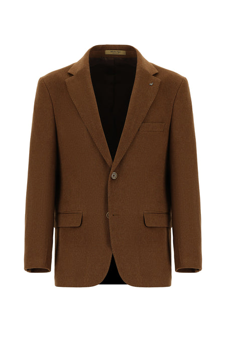 Taba Slim Fit Dar Kesim İtalyan Kaşmir Ceket